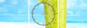 Tablou - smoothie kiwi (cu ceas) (90x30 cm)