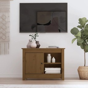 Comoda TV, maro miere, 70x36,5x52 cm, lemn masiv de pin maro miere, 1