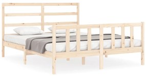 3191916 vidaXL Cadru de pat cu tăblie, 160x200 cm, lemn masiv