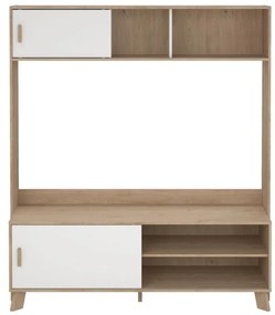 Mobilier TV Iker, hickory jackson / alb