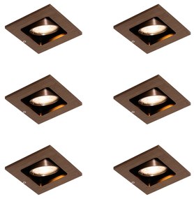 Set de 6 spoturi încastrate moderne bronz închis reglabile - Qure
