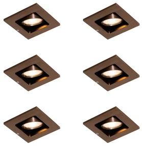 Set de 6 spoturi încastrate moderne bronz închis reglabile - Qure