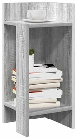 vidaXL Mese laterale 2 buc cu raft Gri Sonoma 25,5x27x60 cm