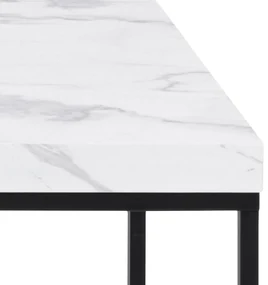 Măsuță de cafea albă cu blat cu aspect de marmură 55x110 cm Barossa – Actona