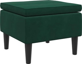 vidaXL Scaun cu picioare din lemn, verde închis, catifea