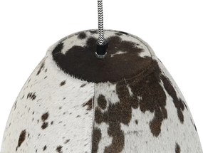 Lustră suspendată din metal și piele de vacă, 28 x 34 cm, „Auxerre”