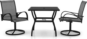 vidaXL Set mobilier de grădină, 3 piese, textilenă și oțel