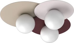 Plafonieră FLAT 3xE27/15W/230V 55x60 cm bej/crem/burgund