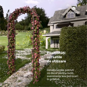 FloraBelle Curve arcadă roz,  modele decorative cu frunze,  rezistentă la intemperii,  suport pentru plante cățărătoare