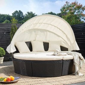 Deuba Pat de gradina ratan LAZY - negru 186 cm