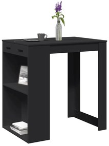 3309322 vidaXL Masă de bar, negru, 102x70x103,5 cm, lemn prelucrat