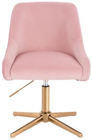 HR920CROSS Scaun Roz Pudra din Catifea cu Bază Aurie