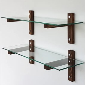 SET 2x raft de perete 25x85 cm pin/transparent