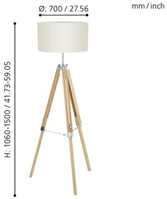 Eglo 44114 - Lampadar LANTADA 1xE27/60W/230V