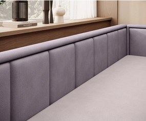 Canapea roz extensibilă/cu spațiu de depozitare cu tapițerie din chenille 214 cm Fulgeo – ELTAP