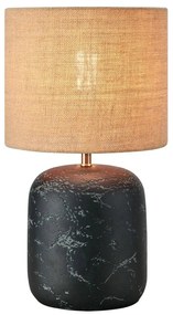 Veioză negru-natural cu abajur din iută (înălțime 45 cm) Montagna – Markslöjd