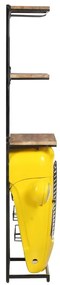 Dulap de vin tractor, galben, 49x31x172 cm, lemn masiv de mango 9, Galben, Galben