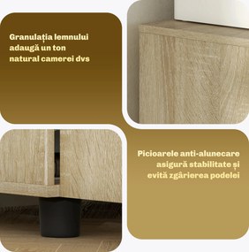Vinsetto Dulap pentru documente cu încuietoare, 2 uși și raft intern, 80x40x80 cm, culoare stejar | Aosom Romania