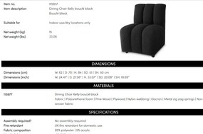 Scaun design LUX Kelly, Boucle negru