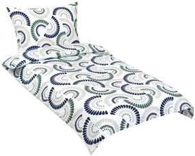 Bellatex Lenjerie de pat creponată Kapka albastră,verde, 140 x 200 cm, 70 x 90 cm