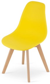 Scaun galben KITO cu picioare de fag