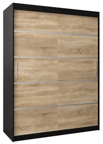 Dulap de haine 150 cm Verika 1 150 (negru + stejar sonoma). 1063707