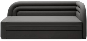 Canapea taupe extensibilă/cu spațiu de depozitare cu tapițerie din catifea cu colț pe partea dreaptă 223 cm Fabillo – ELTAP