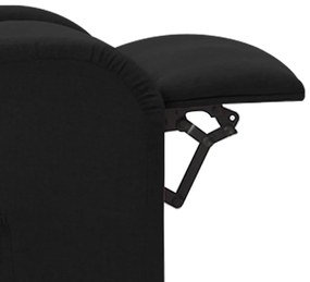 Fotoliu rabatabil de masaj cu ridicare, negru, material textil 1, Negru