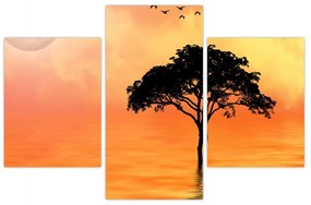 Tablou cu copac în apus de soare (90x60 cm)