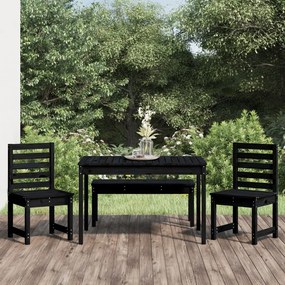 3154705 vidaXL Set de masă pentru grădină, 4 piese, negru, lemn masiv de pin