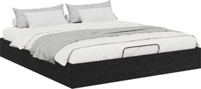 vidaXL Cadru de pat otoman Stejar Negru 203 x 180 x 25 cm
