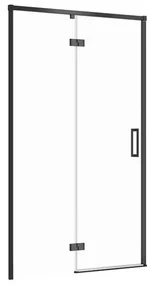 Usa sticla dus batanta 120x195 cm profil negru Cersanit Larga, montare stanga 1200x1950 mm, Stanga, Negru mat