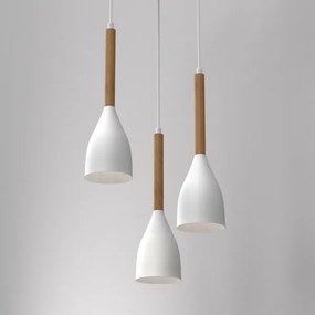 Lustră pe cablu MUZA NEW 3xE27/60W/230V albă rotundă