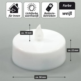 Set lumânării pe baterii, cu temporizator, albe, 8 bu