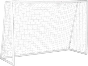 SPORTNOW Poartă de fotbal, plasă robustă, cadru din plastic, țăruși, 300L x 120B x 200H cm, Alb | Aosom Romania