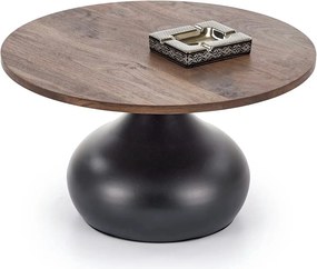 Masuta cafea TIMOR, nuc/negru, 70x42 cm