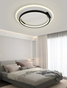 Lustra LED Cu Telecomanda, Elit's Esn R9053R, 102W, NegruAlb