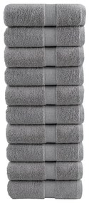 vidaXL Prosoape de baie premium SOLUND, 10 buc., gri, 30 x 30 cm, 600 g/m²