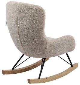 Fotoliu de copii bej balansoar cu tapițerie din țesătură bouclé Rocky – Vipack