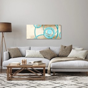 Tablou - Cercuri albastre acvarelă (120x50 cm)