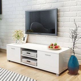 Comoda TV, alb extralucios, 140 x 40,5 x 35 cm 1, Alb, 140 x 40.3 x 34.7 cm