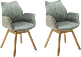 MCA furniture Set 2 scaune Tacoma verde pastel 63/64/89 cm, rotativ