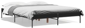 845006 vidaXL Cadru de pat, negru, 160x200 cm, lemn prelucrat și metal