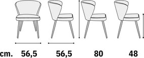 SET 2 Scaune Cielo, structura metalica, catifea Reiata - STANDARD - NEGRU - ROZ PUDRAT - CATIFEA REIAT