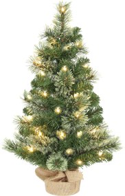 HOMCOM Pom de Crăciun Mic Înalt de 60cm cu 35 LED-uri Albe și Ramuri Ignifuge | Aosom Romania