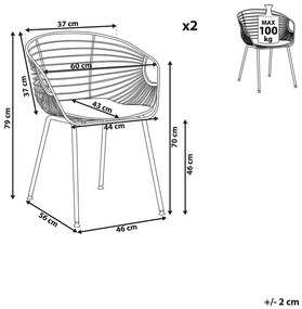 Set 2 buc. scaune de sufragerie HABIR (negru). 1022870