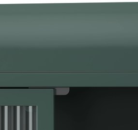 Dulap de Perete cu 3 Uși din Sticlă cu Design Curbat, Verde închis | Aosom Romania