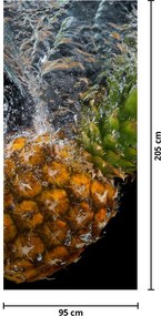 Fototapet pentru ușă - Ananas în apă (95x205cm)