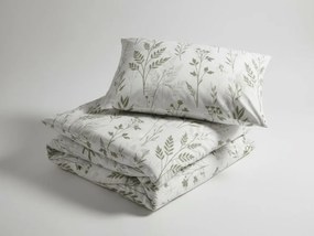Lenjerie pentru patut din bumbac Renforce LEAFORA albă Dimensiune lenjerie de pat: 45 x 65 cm | 90 x 140 cm