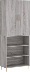 vidaXL Dulap înalt, gri sonoma, 69,5x34x180 cm, lemn compozit